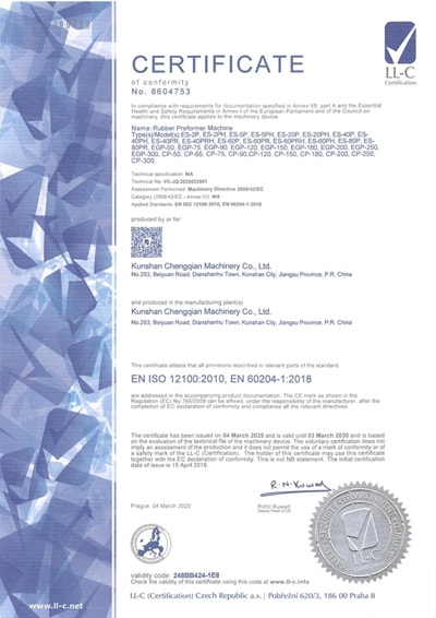 CE (Rubber preformer machine)